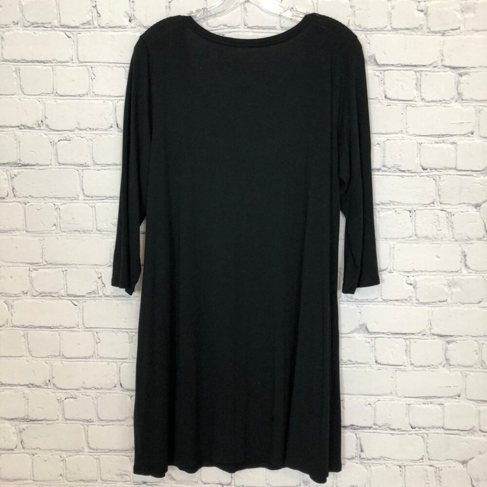 J Jill Pure Jill Ballet Sleeve Tunic Size L Tall Black - Picture 3 of 4